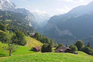Fototapeta na wymiar Wengen in the Bernese Oberland in Switzerland 