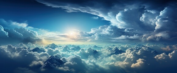 Dark Blue Cloud White Light Sun , Background Banner HD