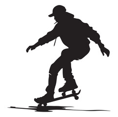 skating player silhouette vector