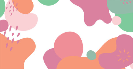 Abstract background various shapes and doodle objects pastel color