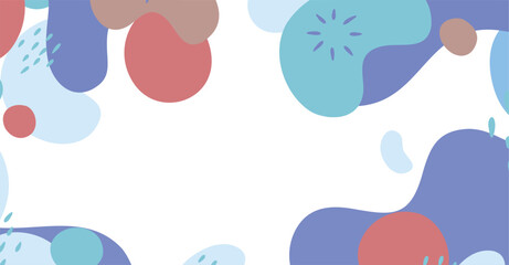 Abstract background various shapes and doodle objects pastel color