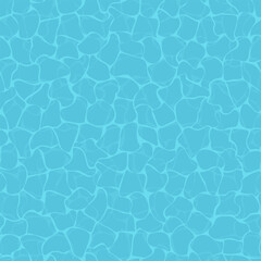 Water ripple top view texture seamless pattern design. Sun light reflection swimming pool, ocean, and sea background