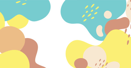 Abstract background various shapes and doodle objects pastel color