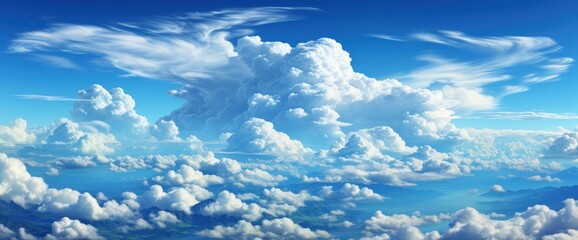 Beautiful Blue Sky White Cloud Long , Background Banner HD