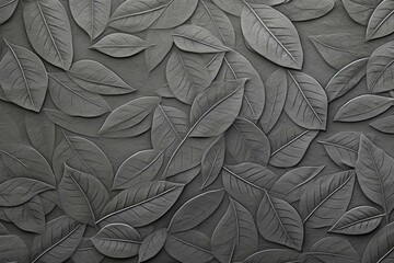 seamless leaves pattern with cement texture background