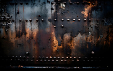 A grungy rusty texture of steel metal, Generative AI