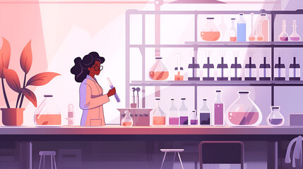 african female chemist in a lab. International Day of Women and Girls in Science