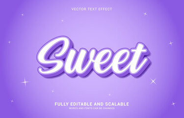 editable text effect, Sweet style