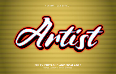 editable text effect, Artist style