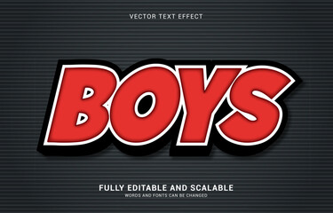 editable text effect, Boys style