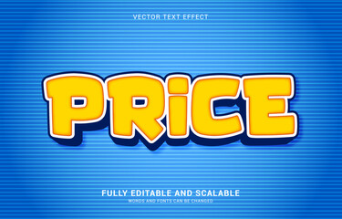 editable text effect, Price style