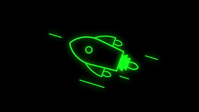 Rocket Animated line Icon. 4k Animated Icon to Improve Project and Ex plainer Video