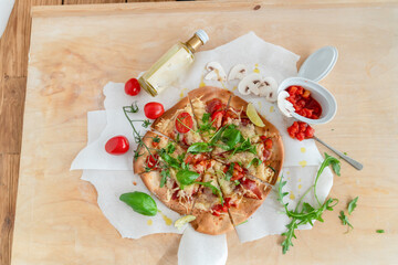 pizza mit trüffelöl 