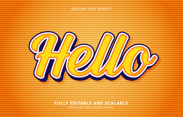editable text effect, Hello style