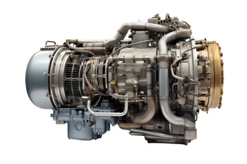 Power in the Skies: Unveiling the Helicopter Engine isolated on transparent background