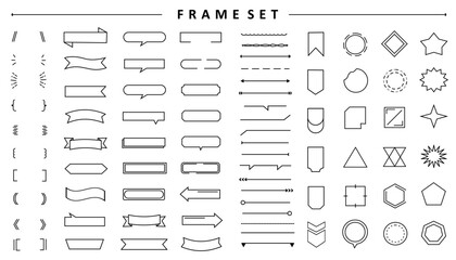 Frame set minimal template, border element vector