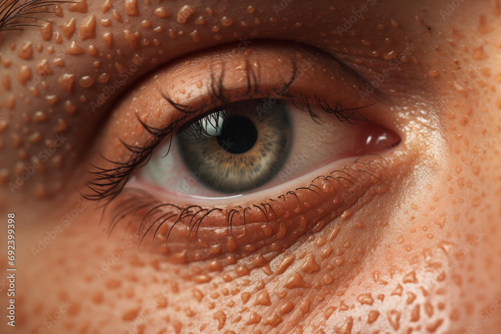 Aufkleber A close-up image showcasing the natural texture of the skin, with pores appearing as tiny, barely visible dots across the surface.