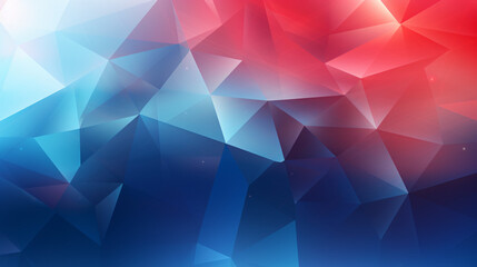 Polygonal blue light and red gradient background