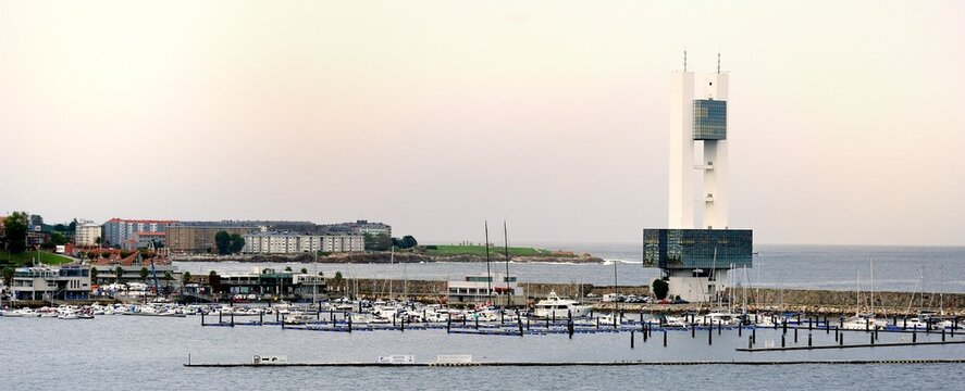 The yacht harbour and modern tower