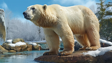 white polar bear HD 8K wallpaper Stock Photographic Image 