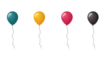 Party balloons. Balloon icon set. A bunch of party balloons on a white background