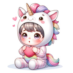 watercolor cute valentine pony