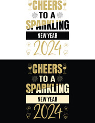 coloring typography happy new year t shirt 2024