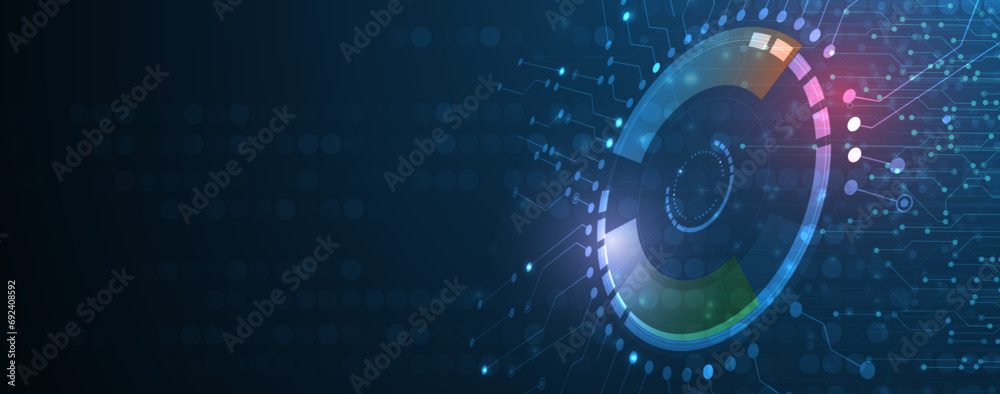 Poster Technology Network Vector Background.. Science and technology presentation background. Big data connectivity software development wallpaper