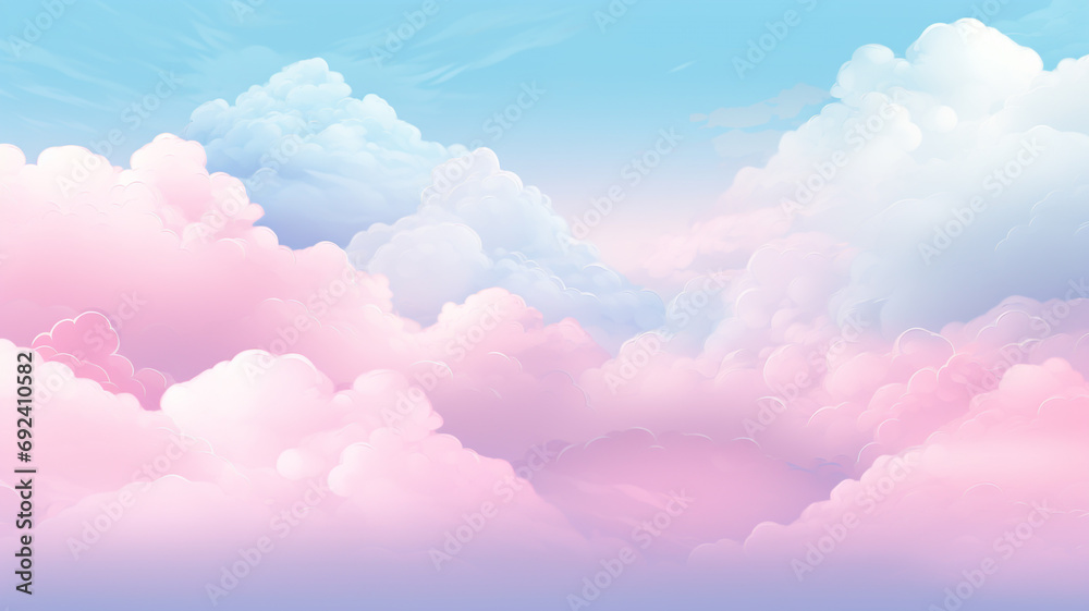 Wall mural clouds are pastel gradient abstract sky background