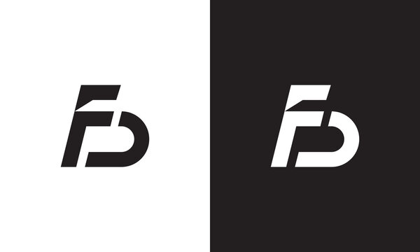 FB logo, monogram unique logo, black and white initial logo, premium elegant logo, letter fb Vector	
