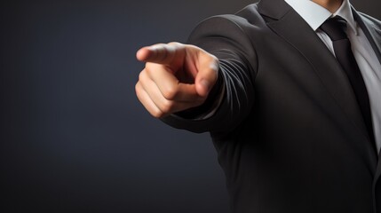 Business man points his finger at you, Businessman pointing with finger with copy space