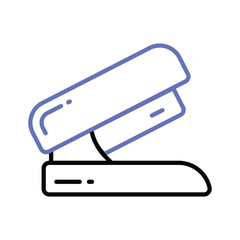 A creative icon of stapler in trendy style, stationery item, office supplies