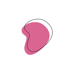 set of blob elements dark pink background