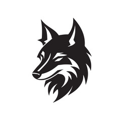 Wolf in cartoon, doodle style. Isolated 2d vector illustration in logo, icon, sketch style, Eps 10, black and white. AI Generative