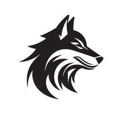 Obraz premium Wolf in cartoon, doodle style. Isolated 2d vector illustration in logo, icon, sketch style, Eps 10, black and white. AI Generative