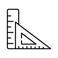 Tool for measurement or calculating length, premium icon of ruler, triangular scale vector