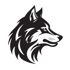 Wolf in cartoon, doodle style. Isolated 2d vector illustration in logo, icon, sketch style, Eps 10, black and white. AI Generative