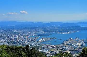 Canvas schilderij  弓張岳展望台から佐世保市街の眺め　長崎県佐世保市  © hayakato