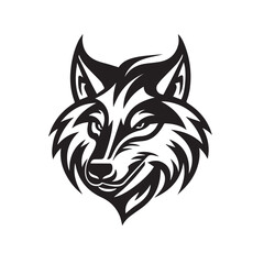 Wolf in cartoon, doodle style. Isolated 2d vector illustration in logo, icon, sketch style, Eps 10, black and white. AI Generative