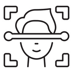 Face scan line icon