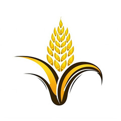 Wheat and corn golden ears logo isolated on a white background. Farming, harvest and agriculture concept. 