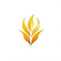 Wheat and corn leaves logo isolated on a white background. Farming, harvest and agriculture concept. 