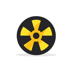 Danger symbol and logo, radiation warning sign stylized on a white background 