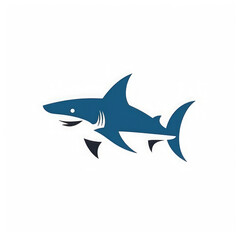 Shark icon and logo isolated on a white background. Marine life conservation, marine biology symbol, shark alert sign 