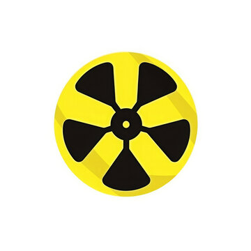 Danger symbol and logo, radiation warning sign stylized on a white background 