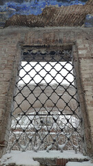 window in an abandoned church