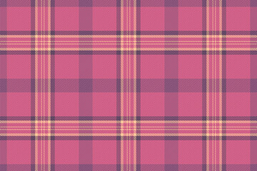 Plaid check textile of tartan fabric pattern with a vector seamless background texture.