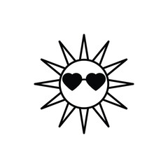 sun with a sunglasses icon vector summer icon