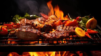grill restaurant bbq food illustration smoke meat, ribs brisket, pork chicken grill restaurant bbq food