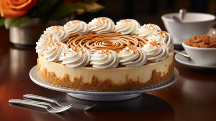 Obraz na płótnie Canvas cake with cream HD 8K wallpaper Stock Photographic Image 